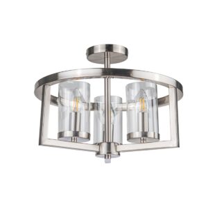 Costello 3 Light Semi Flush Satin Chrome