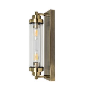 Edith 2 Light Antique Brass IP44 Bathroom Wall Light