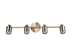 Luxo 4 Light Spotlight Bar Antique Brass