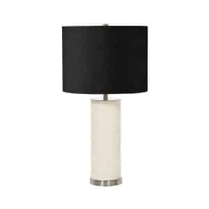 Ripple 1 Light Table Lamp - White with Black Shade