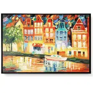Framed Oil Painting - The Canal