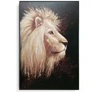 Framed Oil Painting - Lion