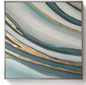 Framed Oil Painting - Galaxy Midnight Beam