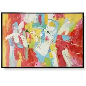 Framed Oil Painting - Abstract Fun Colour