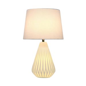 Fallon 2 Light Table Lamp Pearl White
