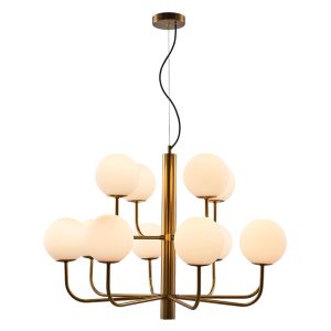 Taishan Twelve Light Brushed Brass Pendant