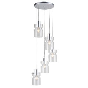 Camden Multi Drop Five Light - Silver
