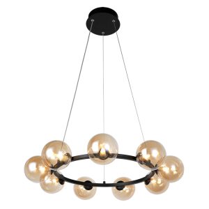 Taishan Nine Light Pendant - Black