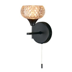 IP44 ALPINE 1L BLACK WALL LIGHT