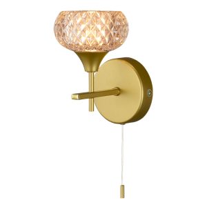 IP44 ALPINE 1L BRUSHED GOLD WALL LIGHT