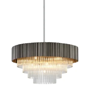 Theo Fixed Pendant Oxidised Grey/Polished Chrome