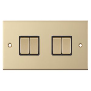 4 gang switch shown in satin brass