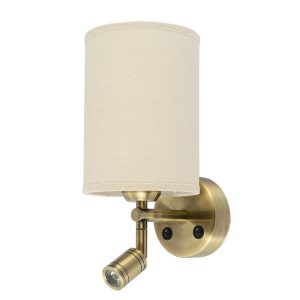 Ashley Wall Light Antique Brass/Oatmeal