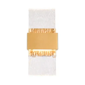 A SATIN BRASS outdoor up and down LED wall light