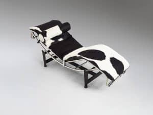 LECO - CHAISE LONGUE COWHIDE WHITE/BLACK