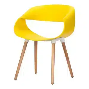 Set of Two Celine Curl Ribbon Chairs Yellow