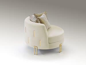 VIENA ARMCHAIR WHITE-GOLD