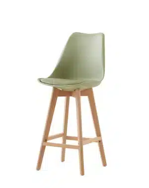 Pair of Eames Style Bar Stools with padded seat