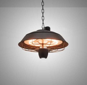 Vintage Style Suspended Patio Heater With Light