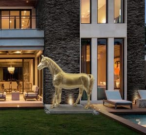 life size golden horse figure