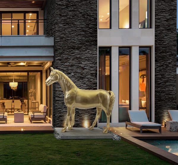 life size golden horse figure