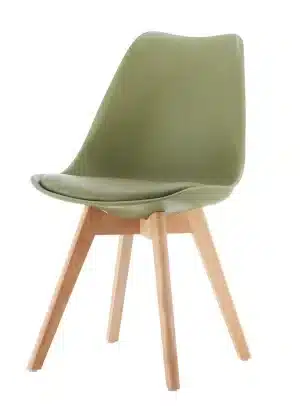 Pair of Eames Style Dining Chairs with padded seat