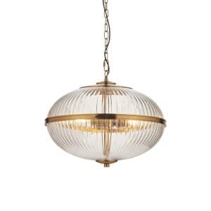 Somerset 3 light Pendant hanging in front of a plain white background