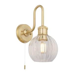 Kendall bathroom wall light in satin brass