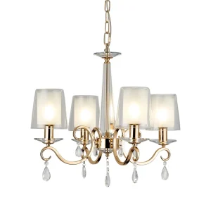 Caitlin 4 Light E14, French Gold/Clear