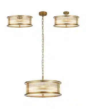 Beau 50cm Round Flush/Semi Ceiling/Pendant Convertible