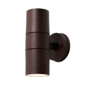 Arbo Outdoor Up & Down Wall Light with Tempered Glass, Rust