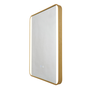 Satin brass LED bathroom mirror