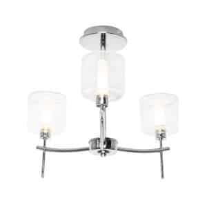 Montreal Classic Chrome Flush 3 Light Bathroom
