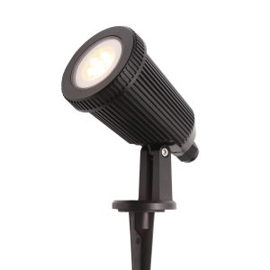 Wells Outdoor Adjustable Spike Light, Black