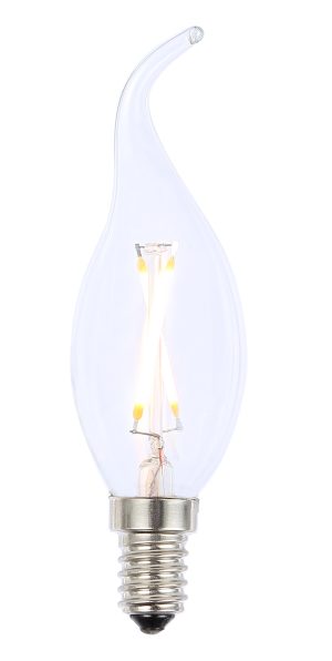 LED vintage candle lamp 2W E14 Clear