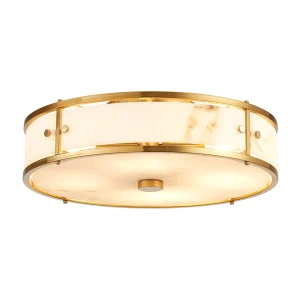 Nuala Round Faux Alabaster Bathroom Ceiling Light 4LT