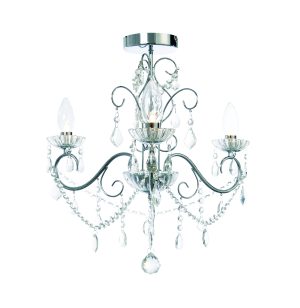Vela 3 Light Bathroom Chandelier - Chrome