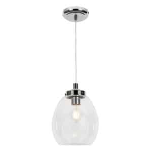 Bryn Clear Glass Bathroom Ceiling Pendant, Chrome