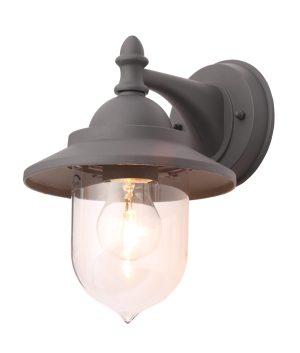 Leek Outdoor Fisherman Style Lantern Wall Light, Anthracite