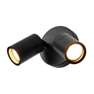 Leto Twin Outdoor Wall Light, Black