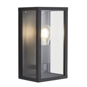 Chinon Outdoor Glass Panel Wall Light, Black