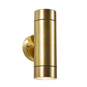 Brac Solid Brass Outdoor Up & Down Wall Light, Brass