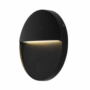 Onza Outdoor LED 16cm Round Wall Light, Black