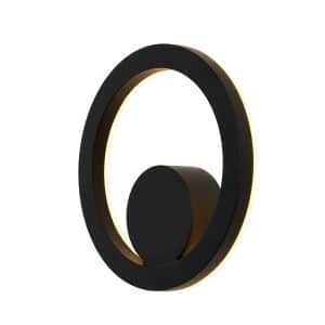Eclipse Outdoor LED Circular Wall Light, Black