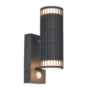 Muto Outdoor Up and Down Wall Light with PIR Sensor, Anthracite