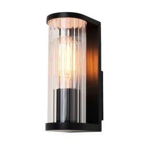 Akuma Ribbed Outdoor Wall Light, Black