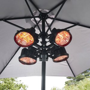 Ruby 4x450W Alum D/C Parasol Heater Blk
