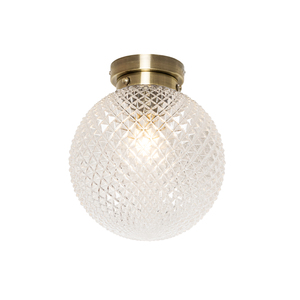 Vermont Ceiling Pendant. IP44. Antique Brass