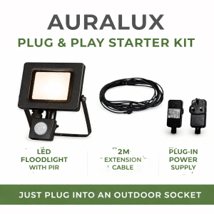 Auralux Plug and Play Floodlight Starter Kit With PIR Sensor