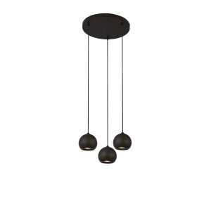 Eindhoven 3Lt Pendant  - Sand Black Metal